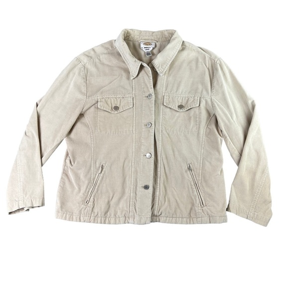Talbots Jackets & Blazers - Talbots Jacket Corduroy Stretch Button Down Collared Light Beige Size Large